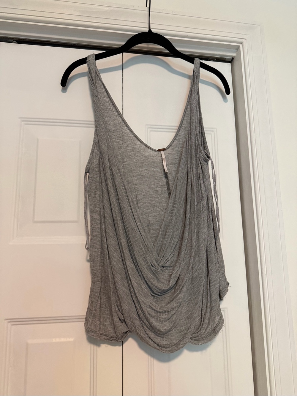Free People Light Gray Draped Cowl Tank